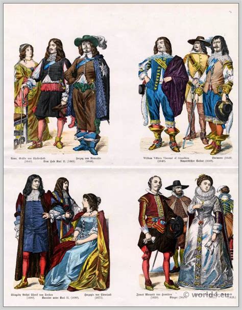 English fashion in the 17th Century.