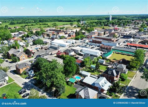 Aerial View of the Town of Hagersville, Ontario, Canada Stock Image ...