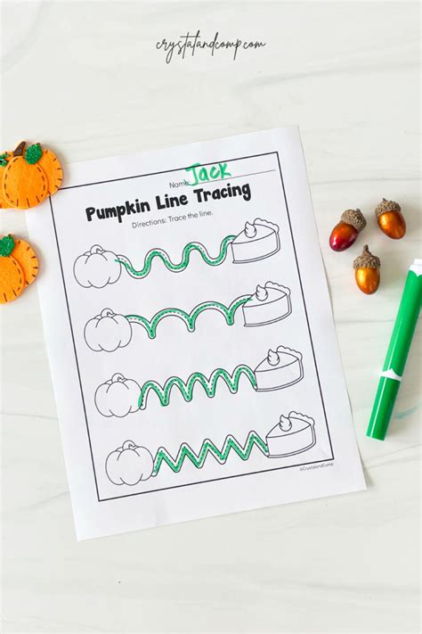 Free Pumpkin Line Tracing Printables for Preschoolers