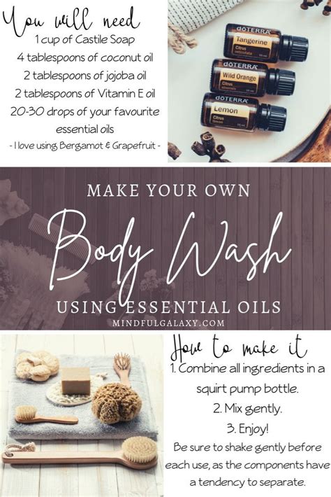 DIY Body wash with essential oils is a super simple and natural body ...