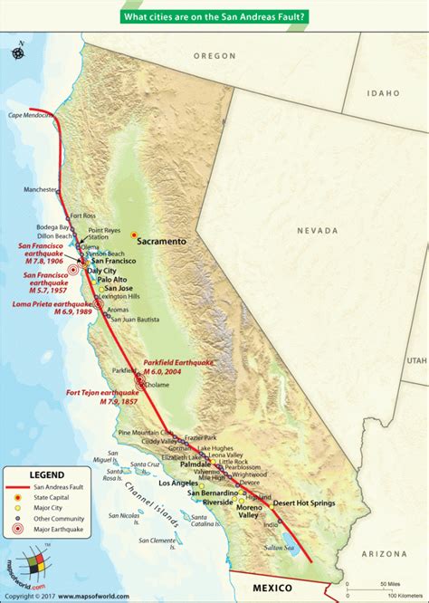 What Cities Are On The San Andreas Fault? | Usa Maps | San,reas ...