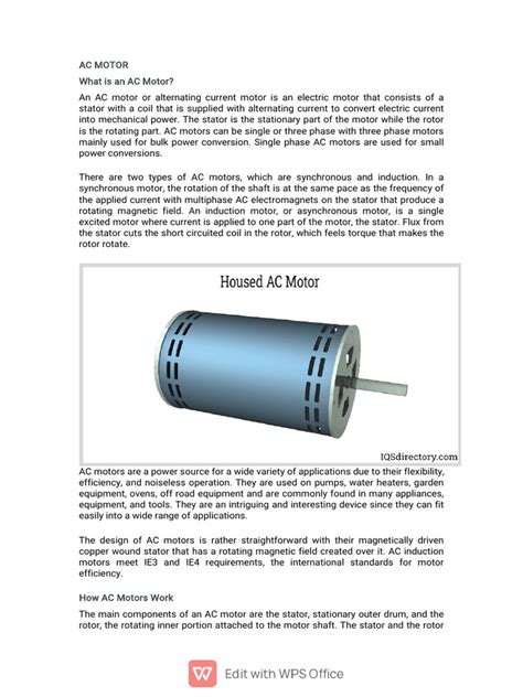 Ac Motor | PDF | Electric Motor | Alternating Current