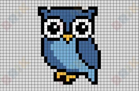 Owl Pixel Art | Pixel art, Pixel art pattern, Cross stitch owl