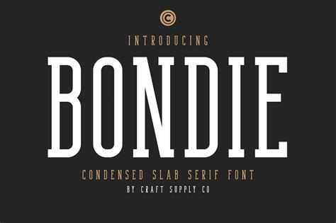 Bondie - Condensed Slab Serif Font - Design Cuts