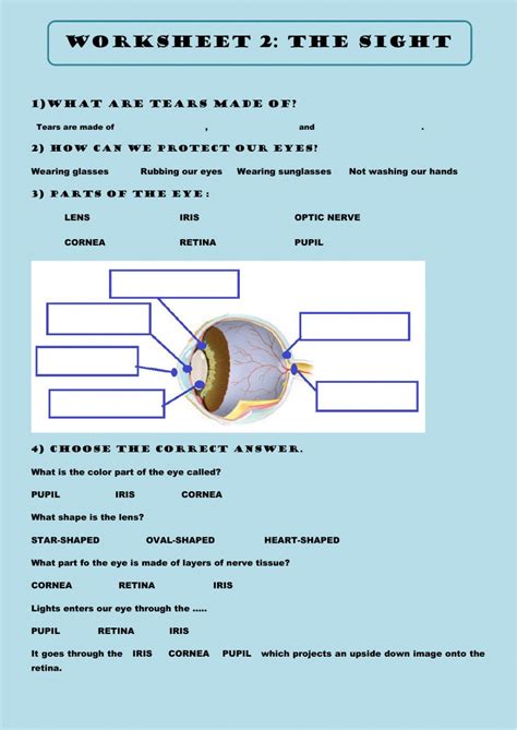 parts of the eye activity - living and non living things activity set ...