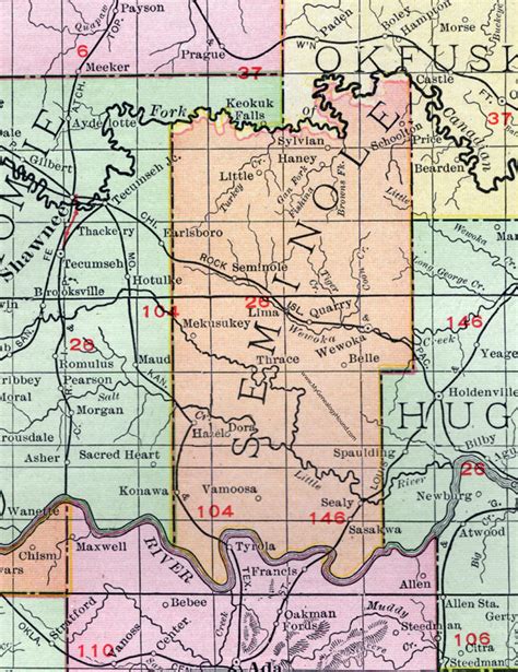 Seminole County Oklahoma Map | Nyc Map