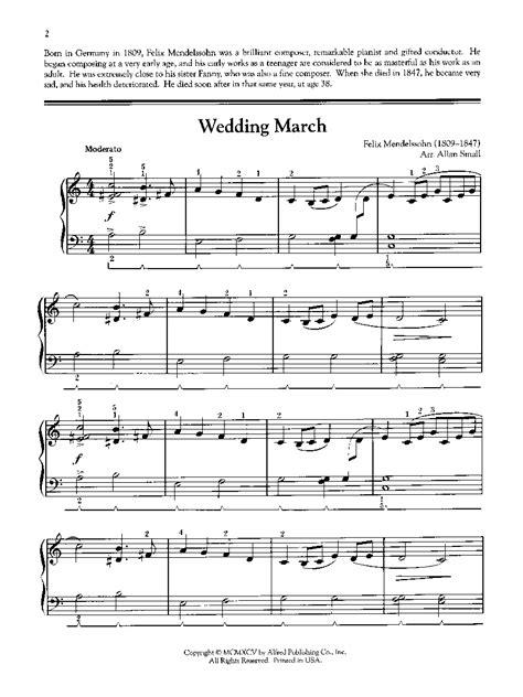 Wedding March-Easy Piano by MENDELSSOHN, F / SMALL| J.W. Pepper Sheet Music