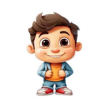 Vector Illustration Of Cute Little Boy Cartoon Character On White Background, Vector ...