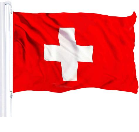 G128 - Switzerland Swiss Flag 3x5 ft Printed Brass Grommets 150D ...