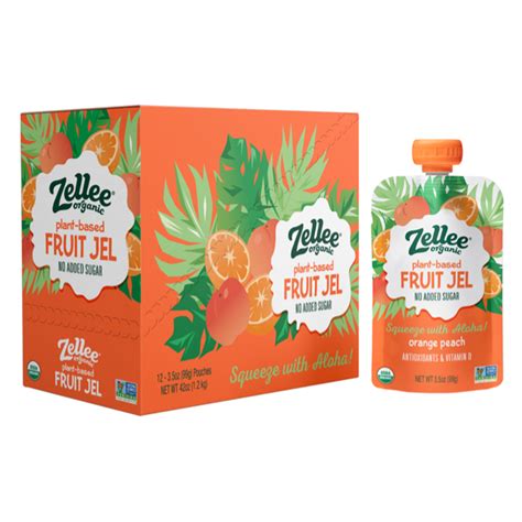 (12 pack) Zellee Organic Orange Peach Plant-based Fruit Jel - Walmart.com - Walmart.com