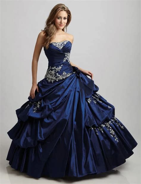 Victorian Style Royal Blue Sweetheart Backless Ball Gown Prom Dresses ...