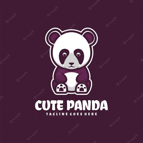 Free Vector | Cute panda mascot logo design