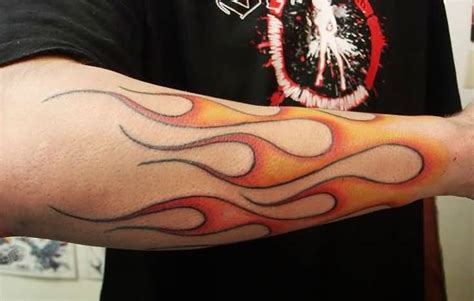 Tribal Flame Tattoos On Arm