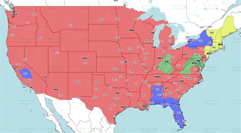 NFL Week 17 TV coverage maps