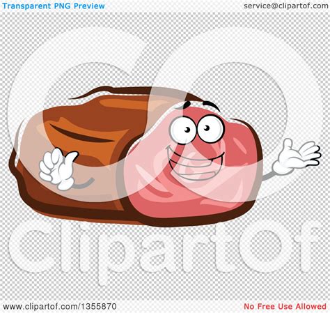 Clipart of a Cartoon Roast Beef Character - Royalty Free Vector Illustration by Vector Tradition ...