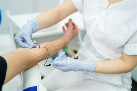 Blood Sampling from a Man in a Test Tube from a Vein Stock Image - Image of health, disinfect ...