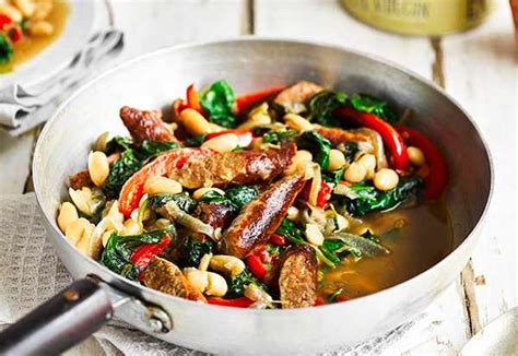 Merguez Sausage Recipe With Cannellini Beans and Spinach - olivemagazine