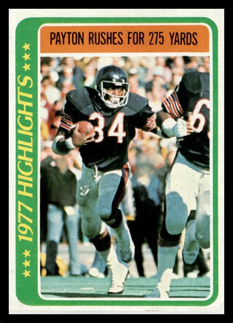 1978 Topps Walter Payton 1977 Highlights Rushes 275 Yards #3 Bears | eBay