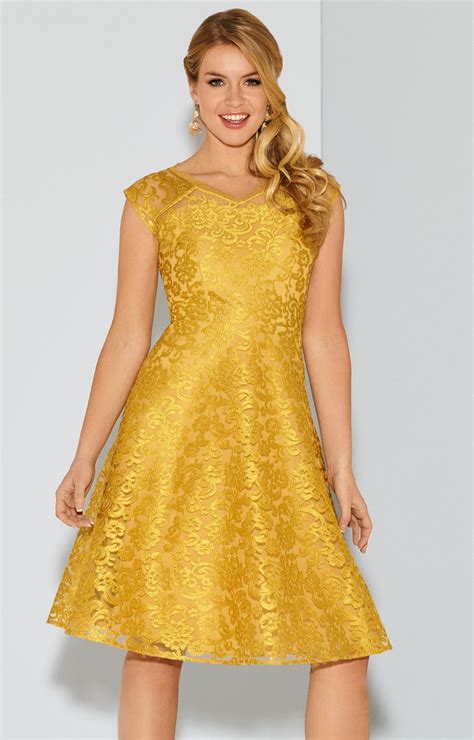 Paris Occasion Dress Short Saffron Gold - Evening Dresses, Occasion ...