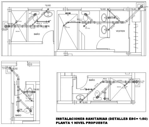 Plumbing detail plan drawing in dwg file. - Cadbull