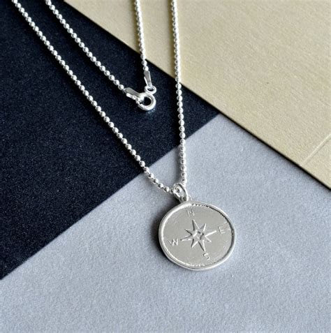 Sterling Silver Compass Necklace By Essentia By Love Lily Rose