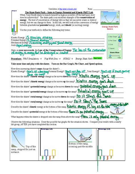 Ph ET+Energy+Skate+Park-Basics+WS - Simulations at phet.colorado/ Name ...