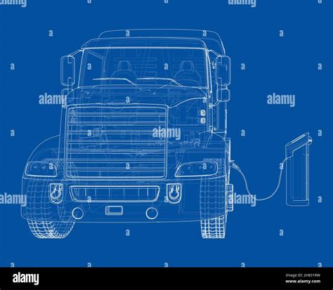 Electric Truck Charging Station Sketch Stock Photo - Alamy