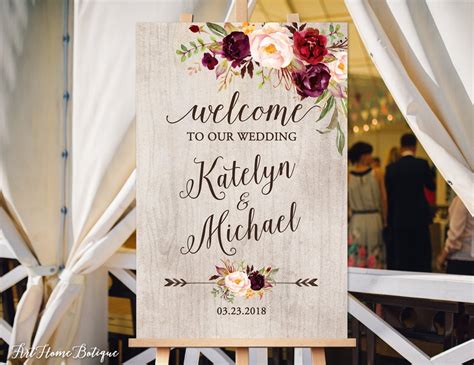 Welcome Wedding Sign, Rustic Welcome Wedding Sign, Welcome to Our ...