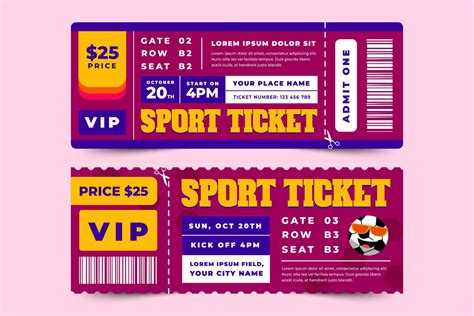 Football tournament sport event ticket design template simple and ...