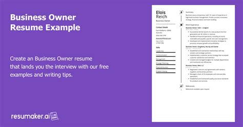 Business Owner Resume Example (Free Guide)