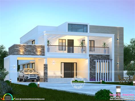 Two Story House With Flat Roof - Image to u