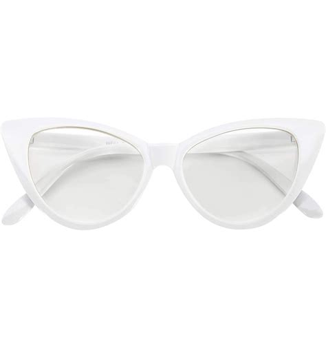 Stylish Fashion Vintage Cat Eye Sunglasses UV Protection - White Frame ...