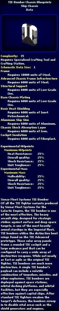 TIE Bomber Chassis Blueprints (Schematic) - SWGANH Wiki