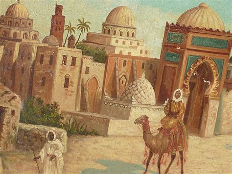 Alver Regli (1867-1939) orientalist painting Middle Eastern town-scape ...