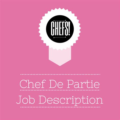 Chef De Partie Job Description