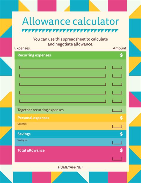 Allowance Calculator - Homey App for Families