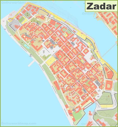 Zadar old town map - Ontheworldmap.com