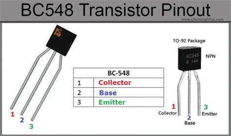 BC548 transistor Pinout, Specifications, Datasheet and Applications