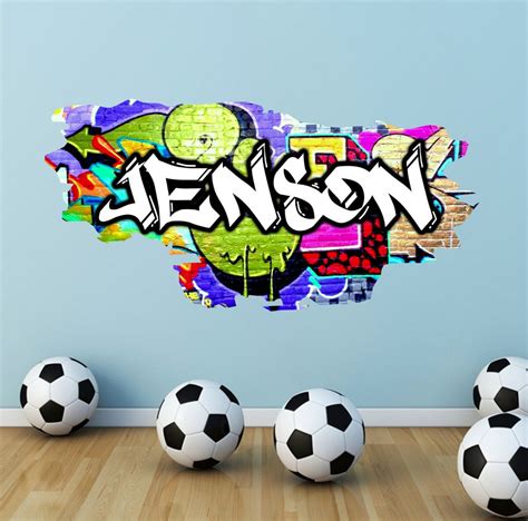 Personalised Custom Graffiti Name Wall Art Stickers Decor For