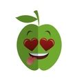 Heart eyes apple cartoon icon Royalty Free Vector Image