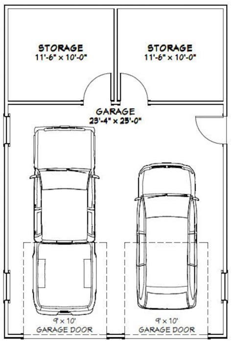 24x36 2-car Garage 864 Sq Ft PDF Floor Plan Instant Download Model 27 - Etsy