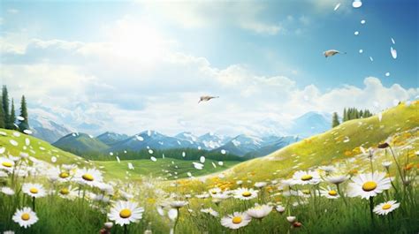 Premium AI Image | April sunny spring nature background