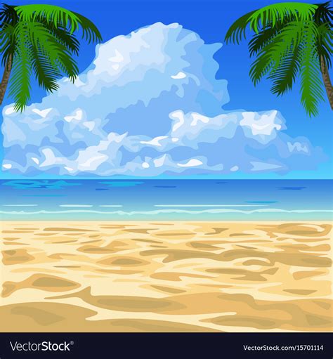 Tropical ocean beach Royalty Free Vector Image