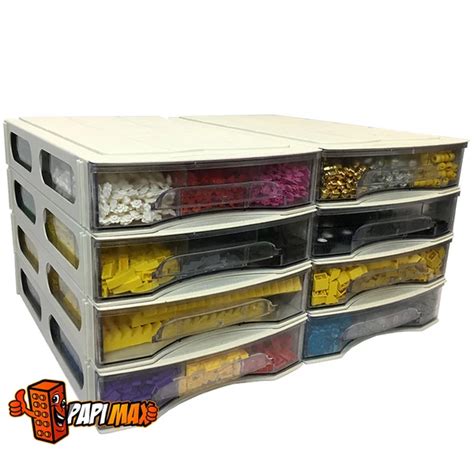 StackX 2.0 - 120 Compartment Brick Storage Box Drawer System with dividers – White | Lego ...