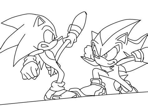 Sonic and Shadow-LineArt by thedangoking on DeviantArt