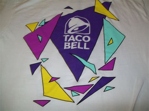 Taco Bell Retro 90's Logo White Short Sleeve Graphic … - Gem