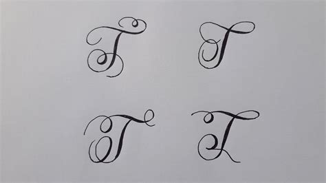 Letter T In Calligraphy