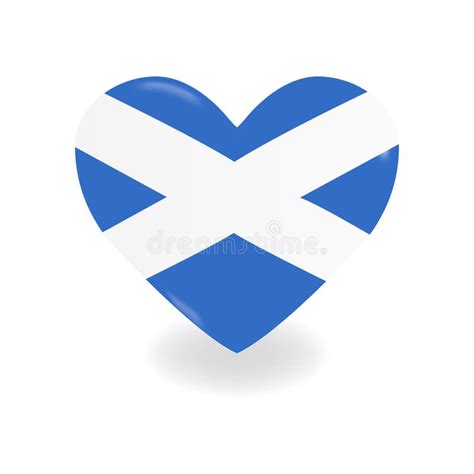 Volumetric Scotland Heart on White Background Casts Shadow, Vector Stock Illustration ...