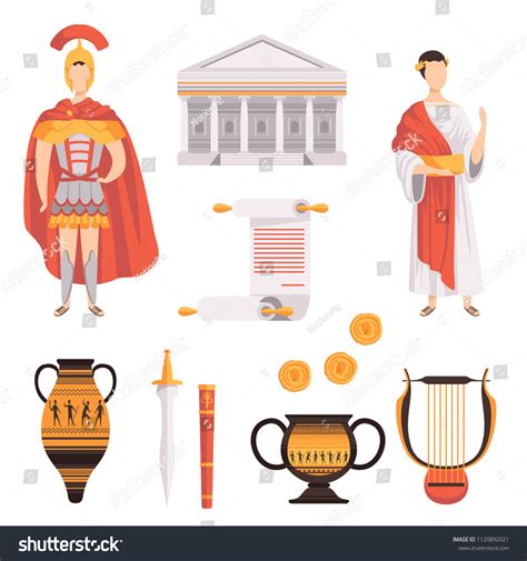 Traditional Symbols Ancient Roman Empire Set Stock Vector (Royalty Free ...