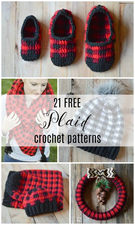 Mad About Plaid - 21 FREE Crochet Plaid Projects - Whistle and Ivy